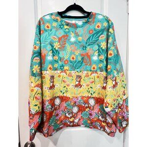 Disney Parks Alice In Wonderland Pullover Sweatshirt Large New